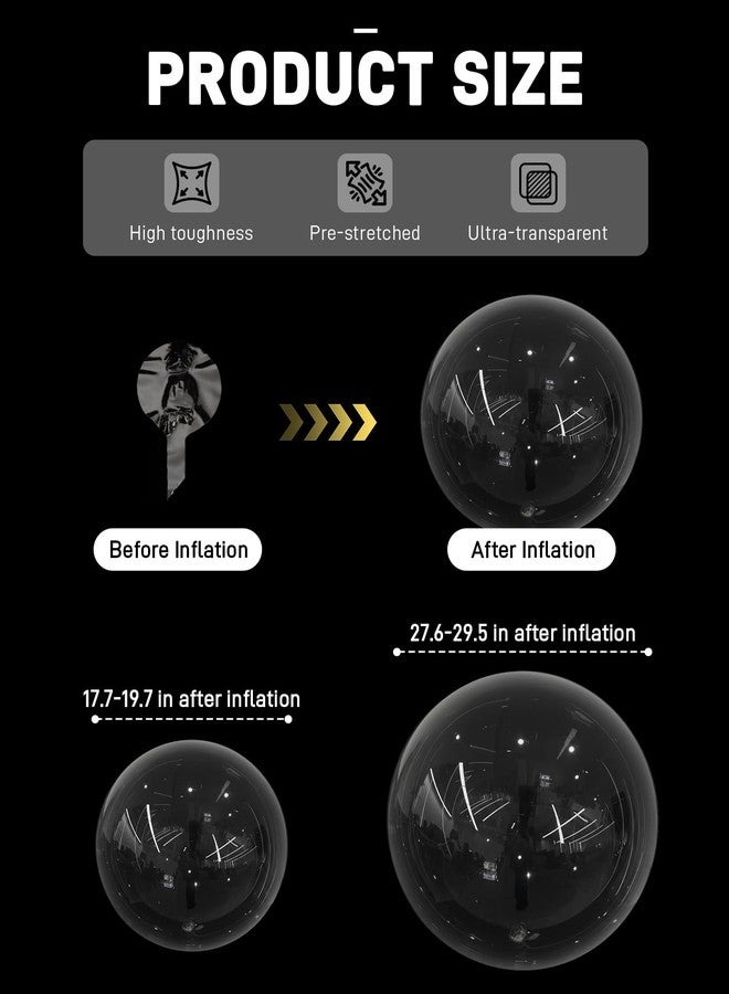 DAWZMR 15PCS 20"/30" Large Bubble Bobo Balloons set, Globos Burbuja De Pulgadas Transparente, Clear Bubbles Balloon - Image 2